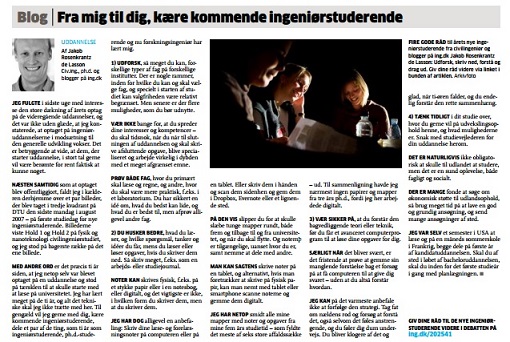 Blog post in printed version of Ingeniøren (August 2017)