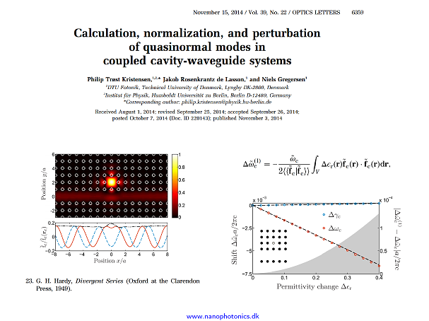 Opt. Lett. 2014 article one-slide-one-minute at DTU Fotonik (November 2014)